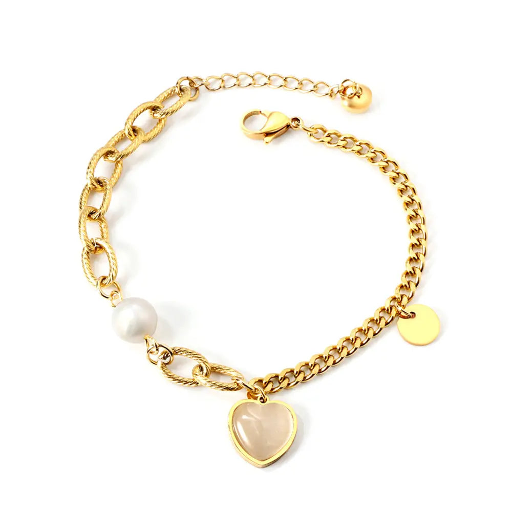 Amour Pearl Charm Bracelet