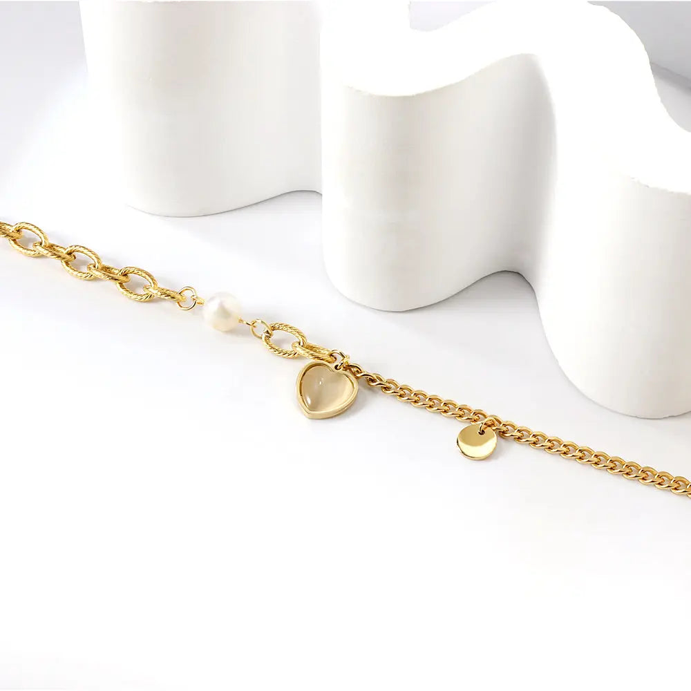Amour Pearl Charm Bracelet