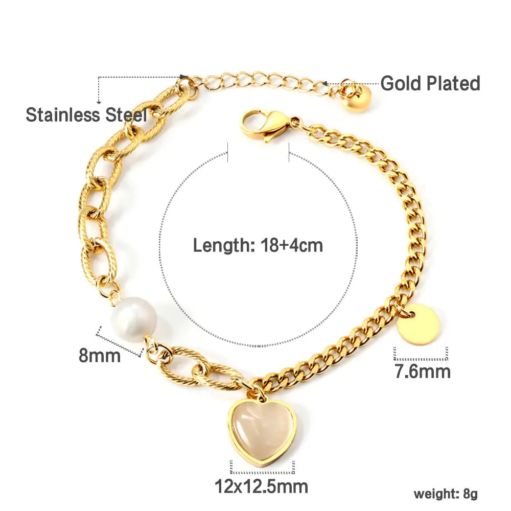 Amour Pearl Charm Bracelet