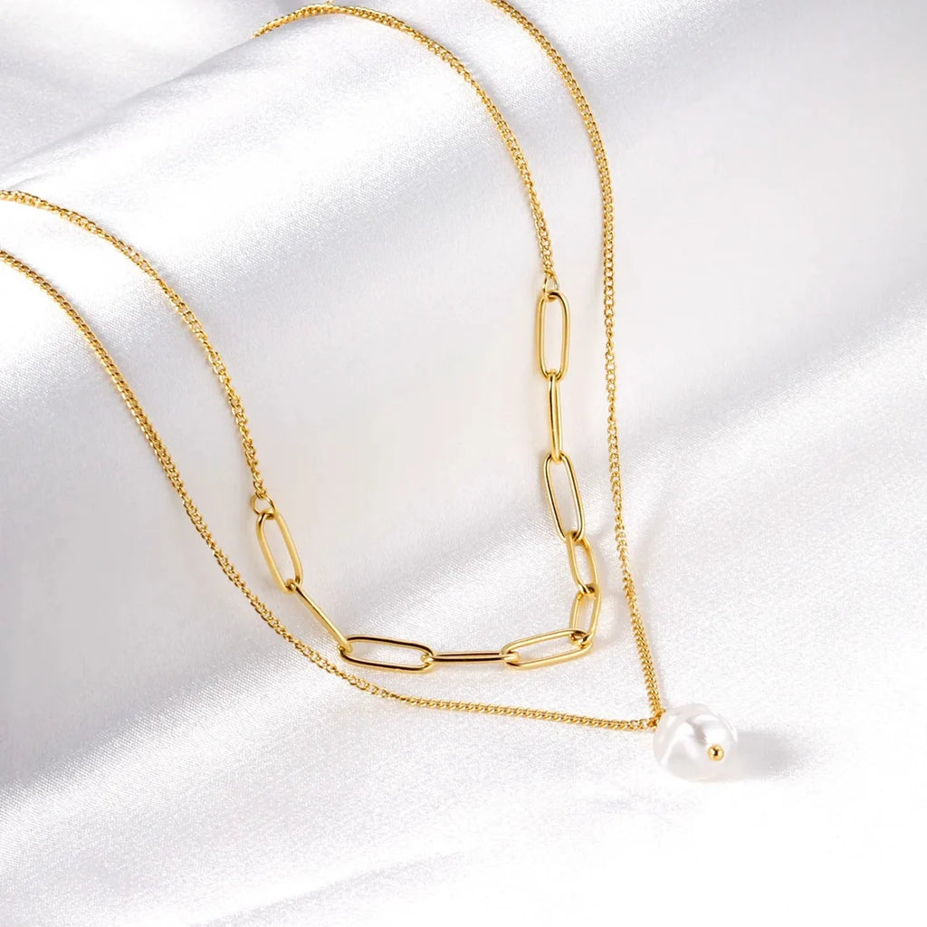 Camille Layered Pearl Necklace