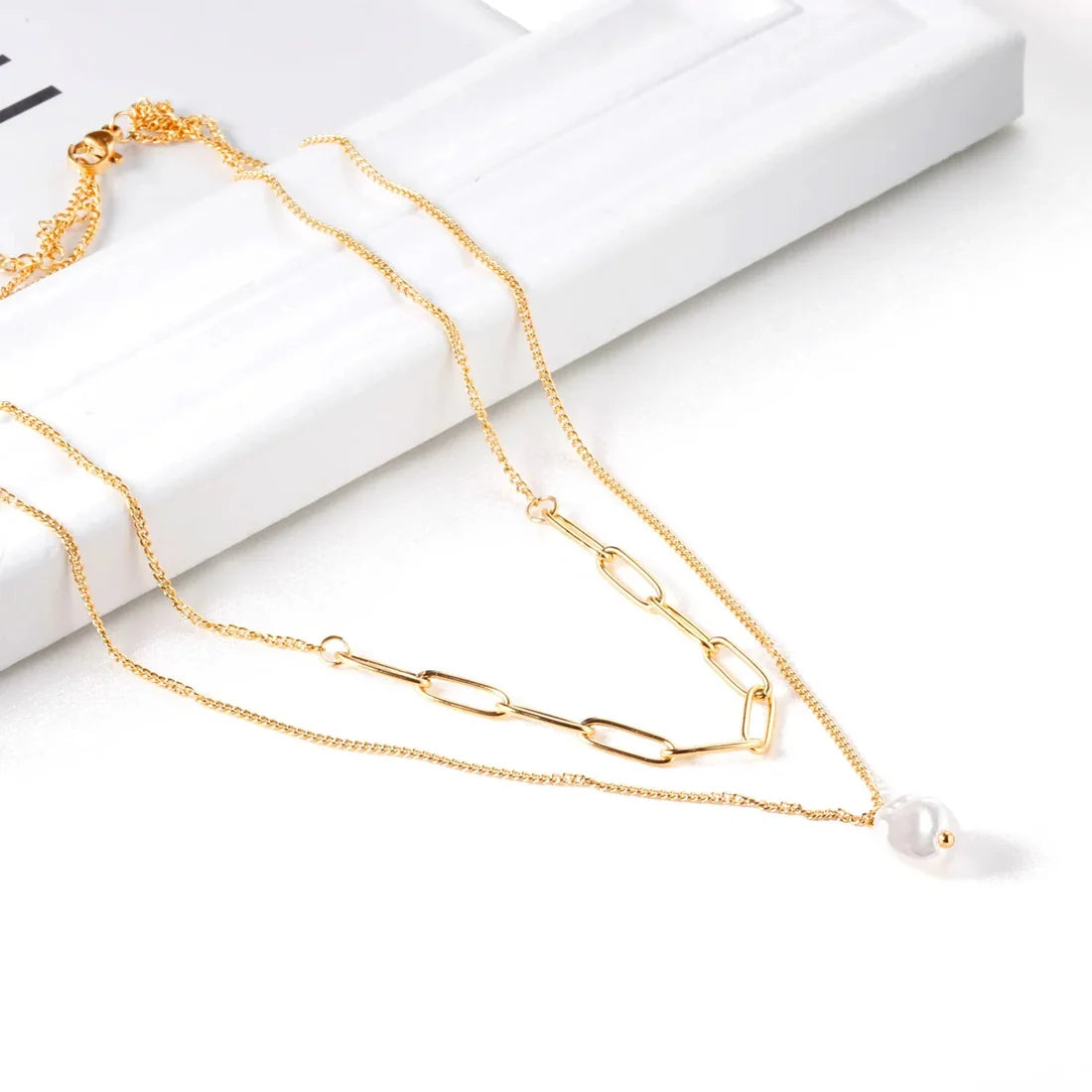 Camille Layered Pearl Necklace
